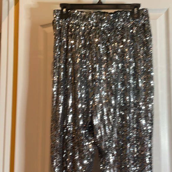 💥🌟Sparkle, ombre silver-rose joggers size large waist 15 inseam 26⭐️💥⚡️ - Picture 4 of 6
